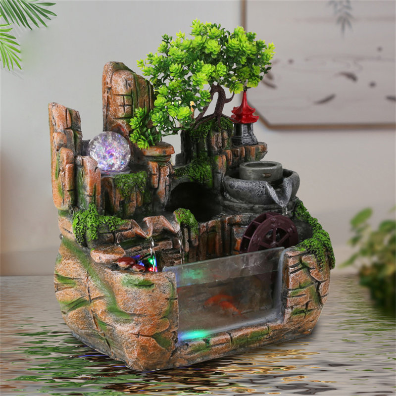 Abi-Jo Weather Resistant Waterfall Fountain with Light