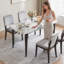 HOMCOM Dining Table for 4, Kitchen Table with Sintered Stone Tabletop-266395579