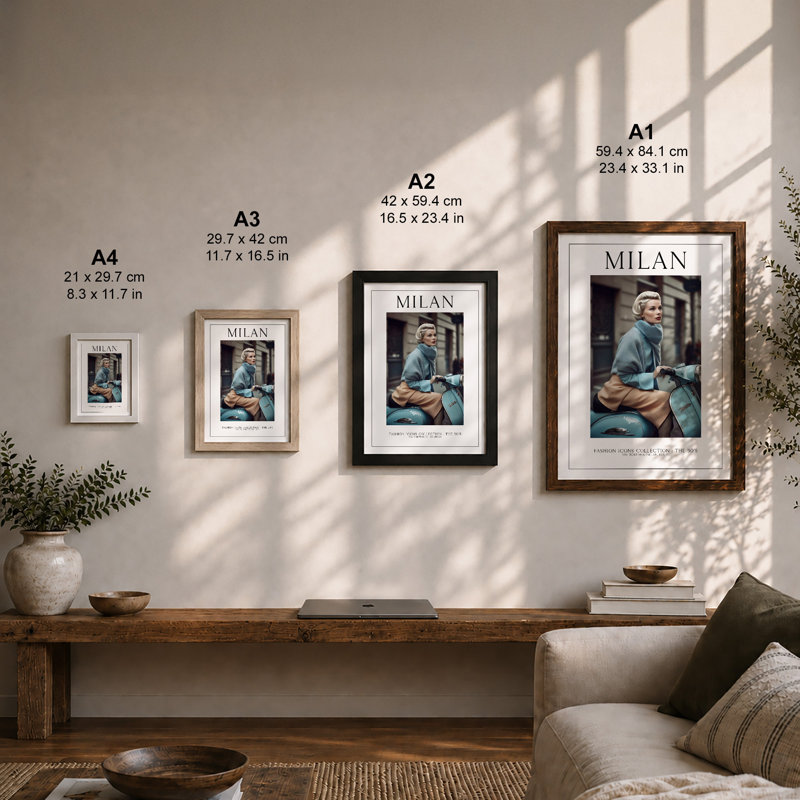 Musician in Contemplation Modern 1 Piece Single Picture Frame Wall Art, A2 - 59.4 x 42.0 cm, Walnut