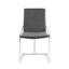 Chaises de salle à manger en velours gris avec finition chromée Zlatan