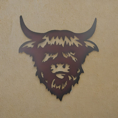 Plaque murale 19 po H Highland Cow