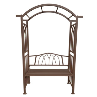 Arche de jardin en aluminium avec banc 2 places
