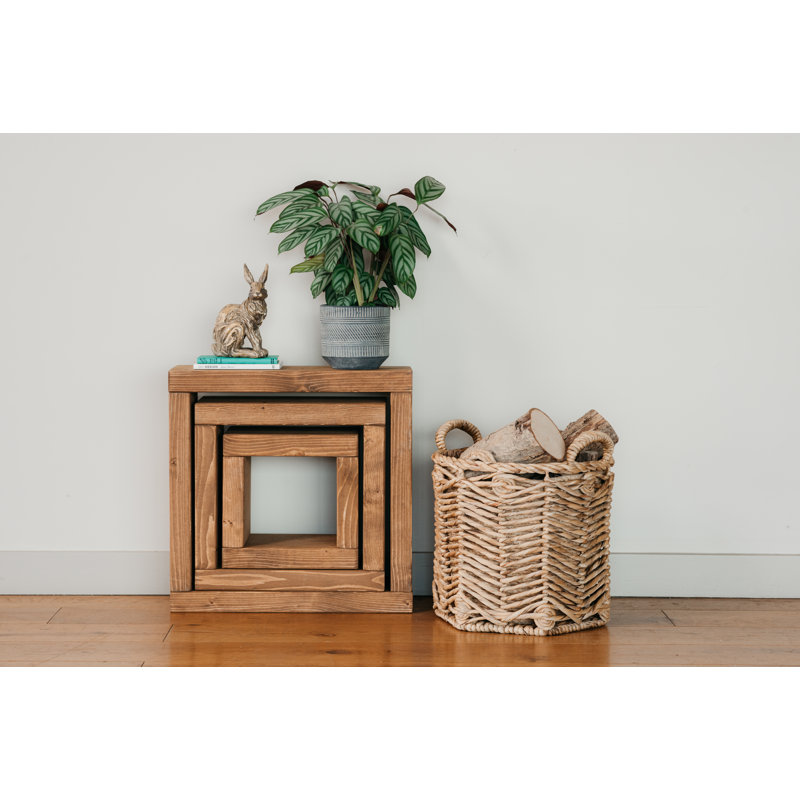 Solid Wood Nesting Tables, Dark