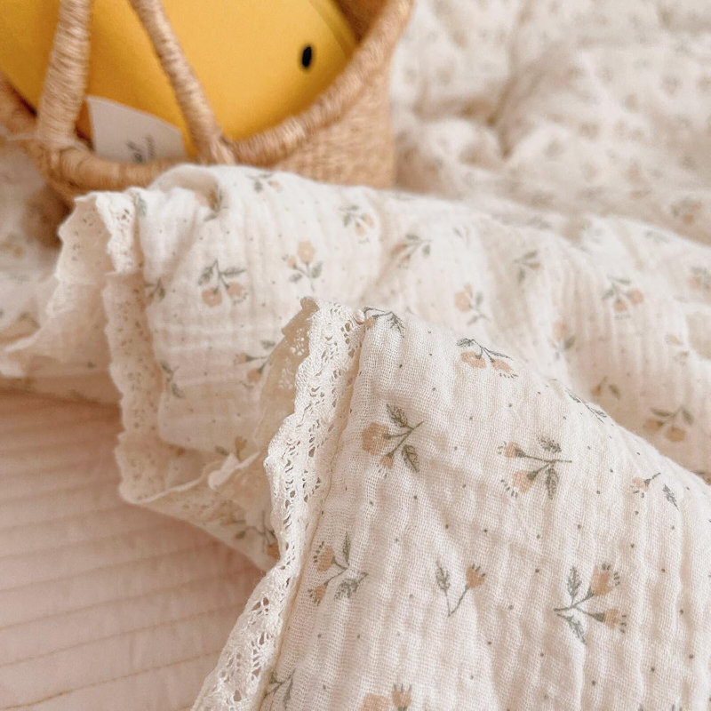 Cute Pattern 2-Layer Muslin Cotton Quilt/Blanket