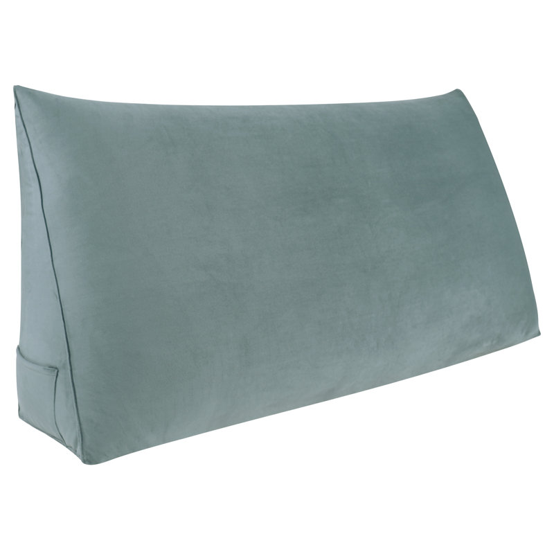 Coussin de tête de lit en velours gonflable, Gris, Lit double
