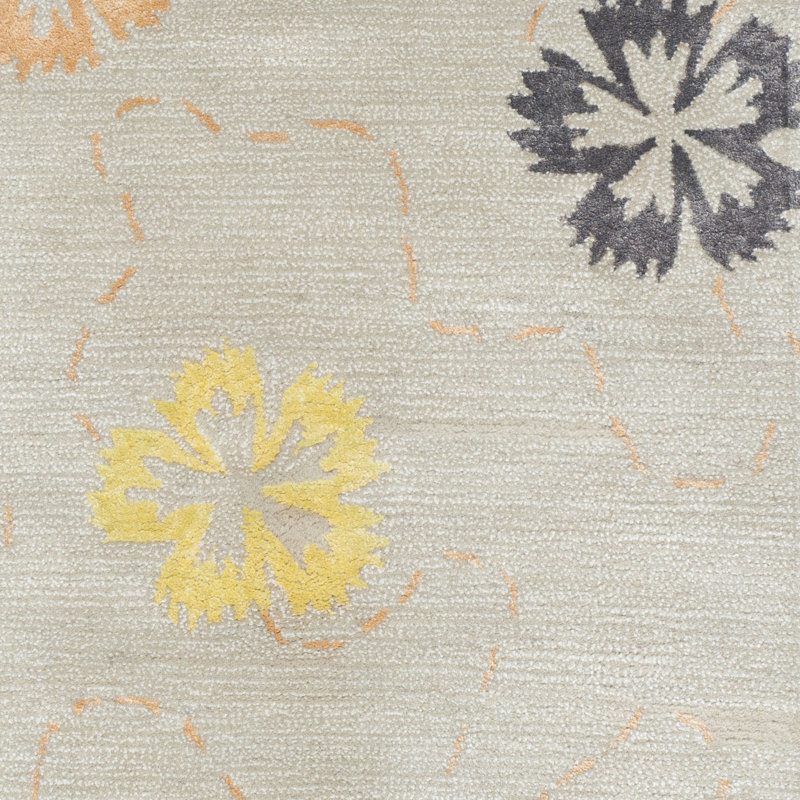 Tapis floral gris perle Coreatha Martha Stewart, Rectangle 8 pi 6 po x 11 pi 6 po