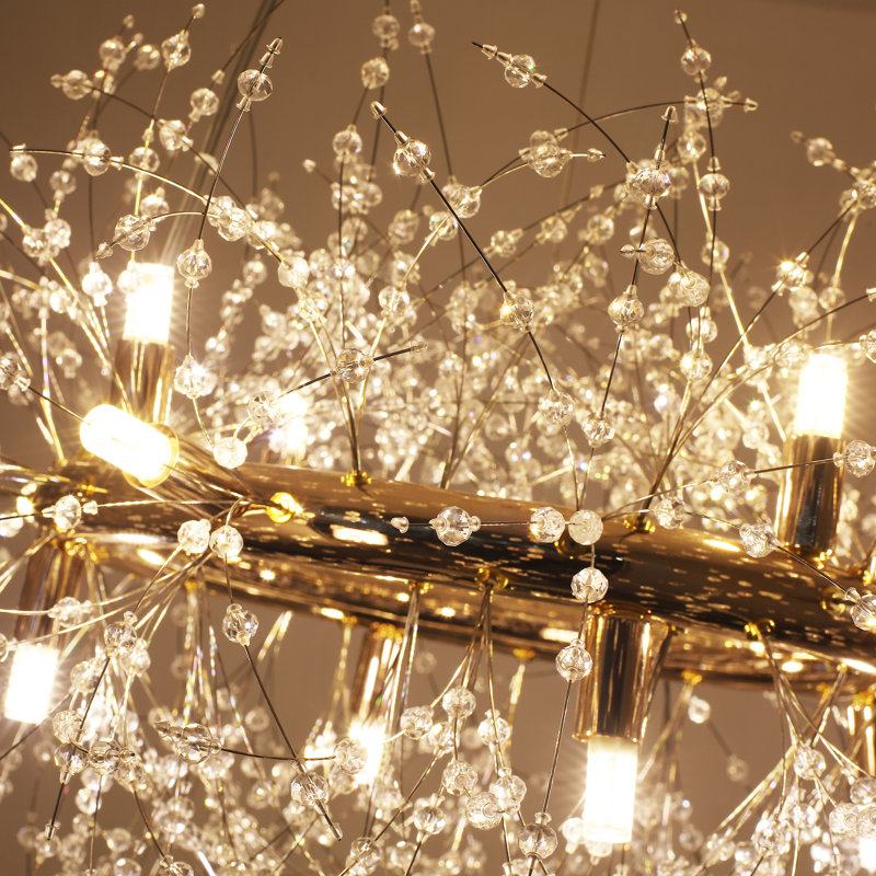 Lustre en cristal 12 lumières Hawraa, Or