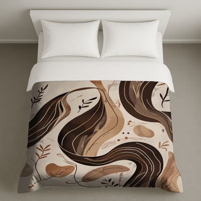 Housses de couette à feuilles abstraites