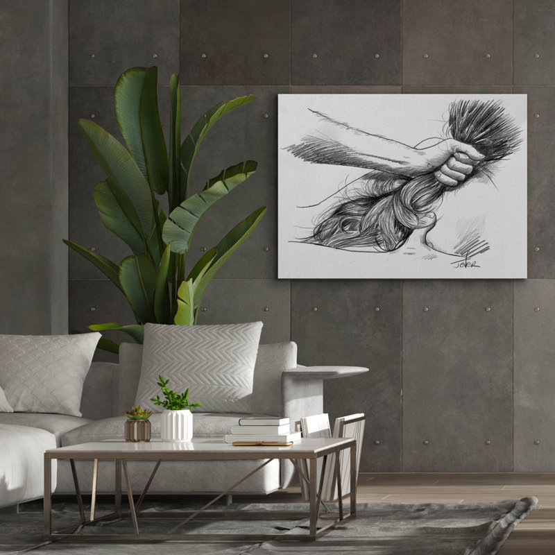 «Hold On» par Loui Jover, art mural sur toile, H 40 po x l 54 po x P 1,5 po