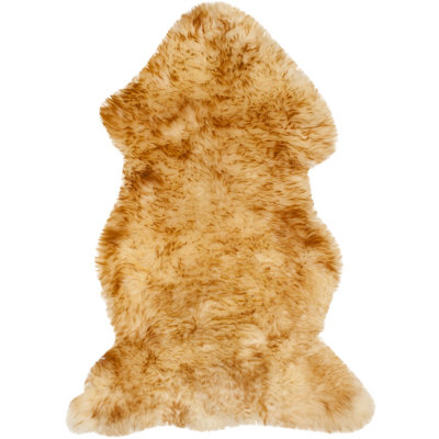 Tapis en peau de mouton 121 couleur champagne / brun cuivré