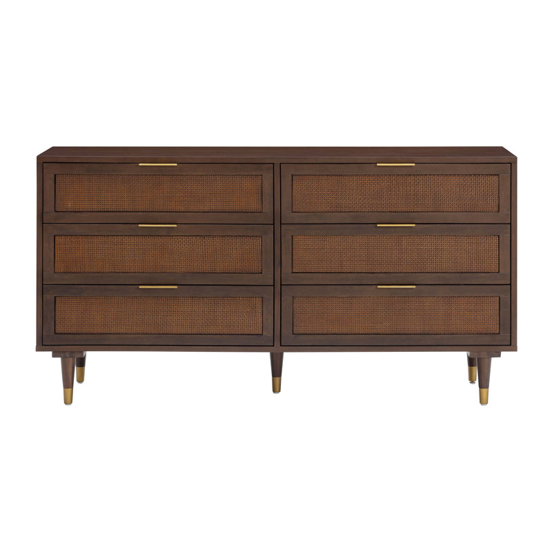 Sierra Dark Chocolate Brown 6 Drawer Dresser, Dark Chocolate Brown