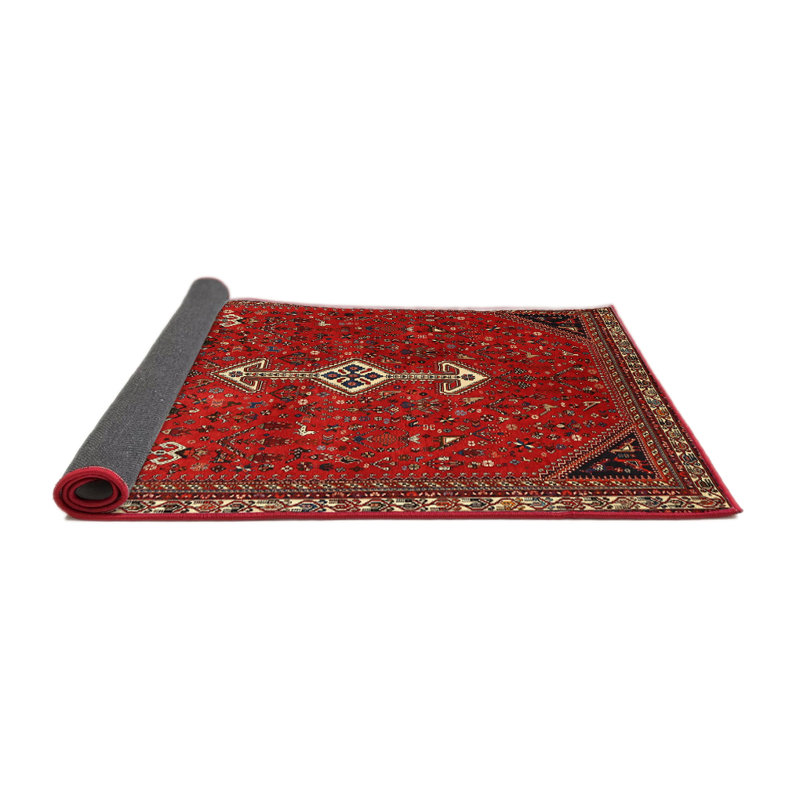 Tapis oriental rouge / beige / noir, Rond 8 pi