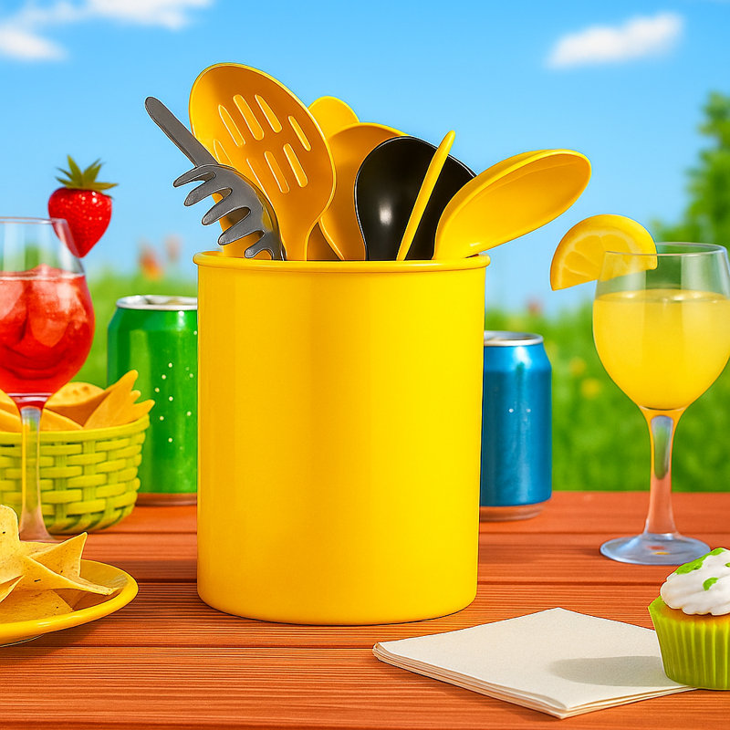 Reston Lloyd Plastic Utensil Crock Set, Lemon