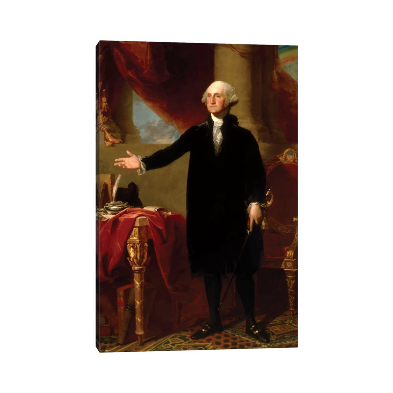 Restored Lansdowne Portrait Of President George Washington by Stocktrek Images - Wrapped Canvas Gallery-Wrapped Canvas Giclée