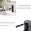 Robinet de salle de bain à un trou en acier inoxydable de 6,49 po de hauteur, fini noir mat, aéré-121720622