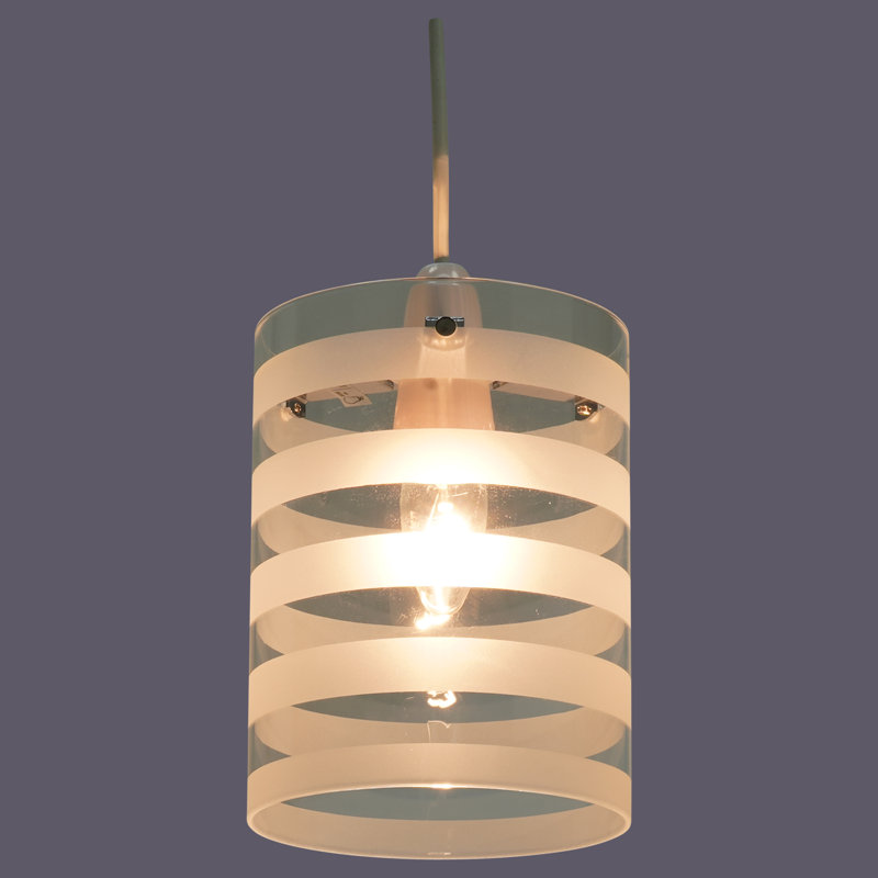 20cm H Glass Drum Lamp Shade ( Uno ) in Clear