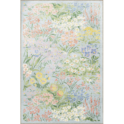 Floral Themed Multicolored Flower Patterned Creative Modern Decorative Carpet