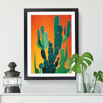 FRM-V0523-337X Cactus Cacti in the Desert 1 Piece Single Picture Frame Wall Art
