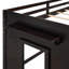 Lit mezzanine simple avec armoire et tablette - Espresso (aucun sommier nécessaire, robuste et durable)-1846565632