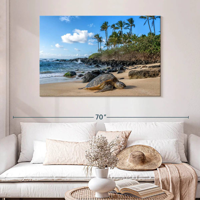 Tortue de mer Brampt Oahu Island, H 32 po x l 48 po