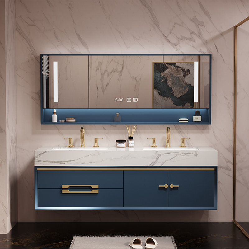 Armoire de salle de bain luxueuse exquise, H 21,65 po x l 59,06 po x P 19,69 po