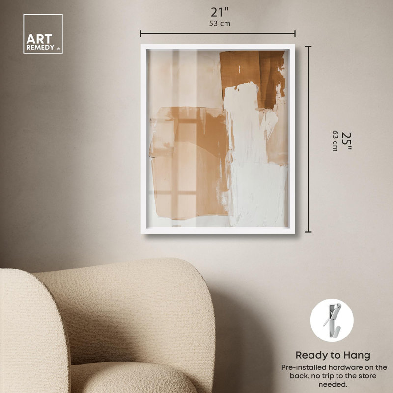 Terra Layers Shadowbox Print Boho Art par Art Remedy, H 25 po x l 21 po, Blanc
