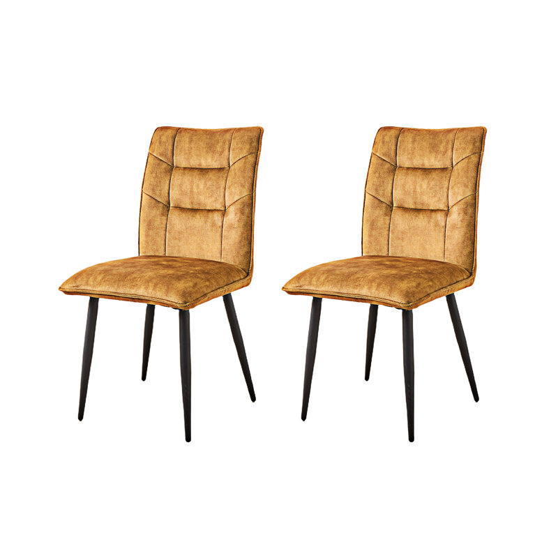 Chaise d'appoint rembourrée (ensemble de 2), Jaune