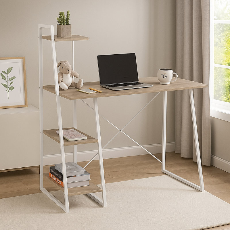 Blohm Writing Desk, White, Beech