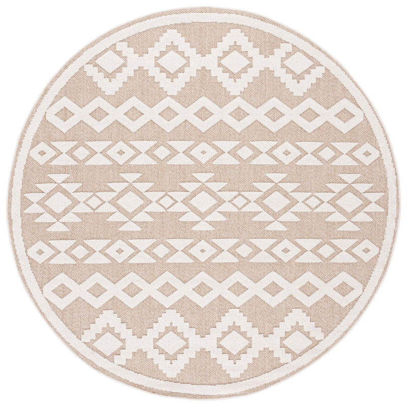 Global Southwestern Indoor/Outdoor Area Rug, Round 6'7"