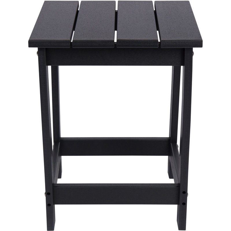 Table d'appoint carrée en résine PEHD Adirondack Harper, Noir