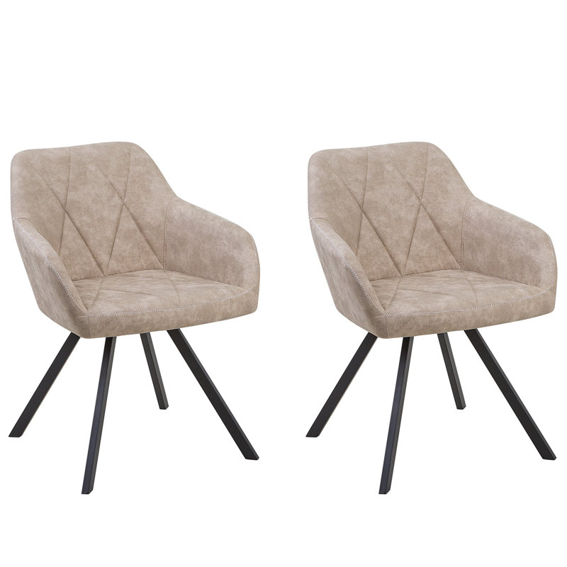 Ebeling 40cm H Polyester Blend Upholstered Side Chair, Beige