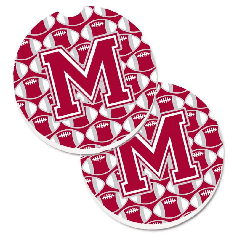 Sous-verre de football, M, Rouge / Blanc