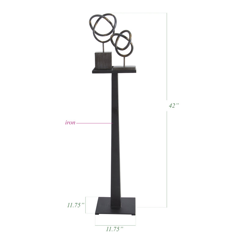 Messina Iron Tabletop Candlestick, 42" H x 11.75" W x 11.75" D