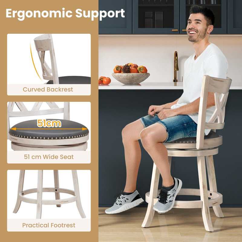 Desdemona Swivel Upholstered Bar Stool