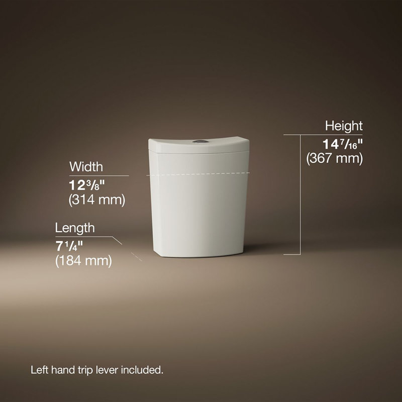 Persuade Curv Dual-Flush Toilet Tank, Biscuit
