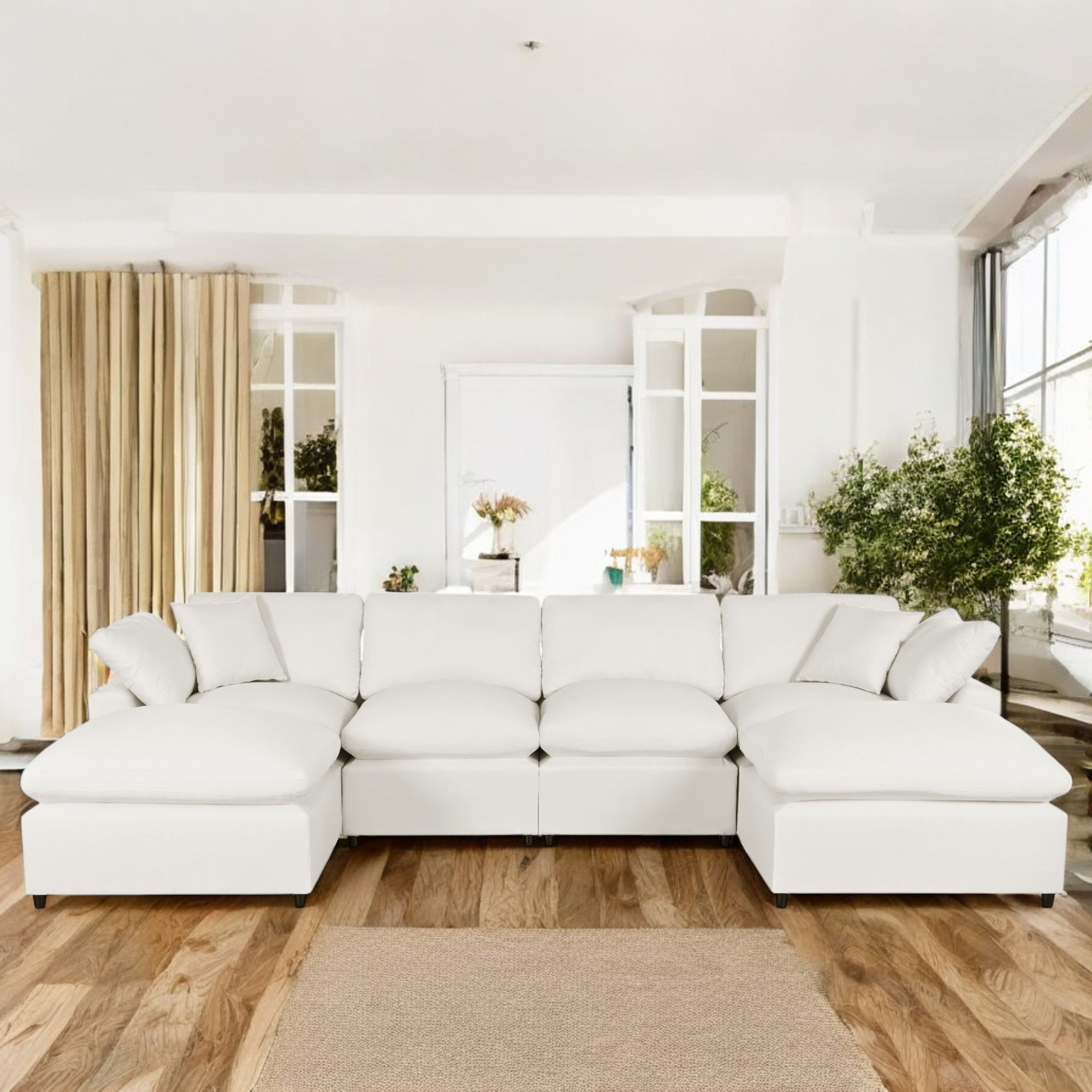 Latitude Run® Larralde Upholstered Sectional Modern Large U-Shape ...