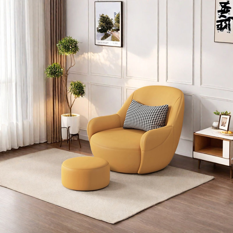 Fauteuil en cuir Tech, Similicuir jaune citron