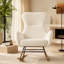 Chaise berçante beige Teddy à bascule