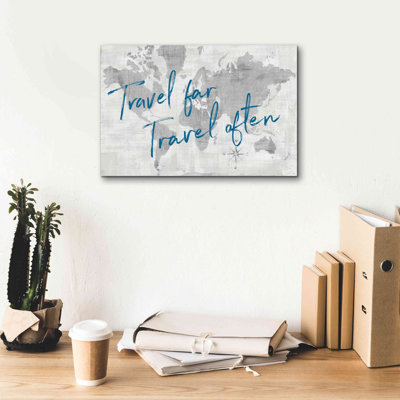 'World Map Collage Travel' by Sue Schlabach, Giclee Canvas Wall Art