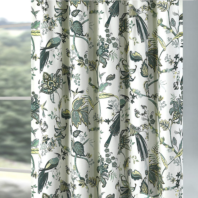 Cabragh Pencil Pleat Room Darkening Curtains, 117 W x 122 D cm, Green