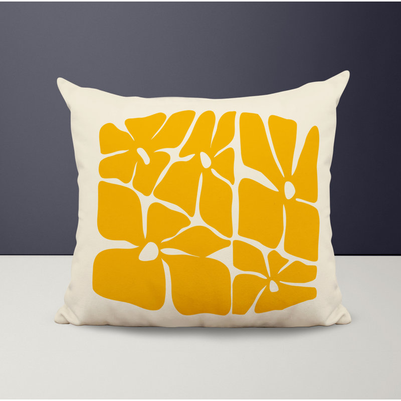 Housse et insert de coussin décoratif en polyester, L 15 po x H 15 po, Jaune