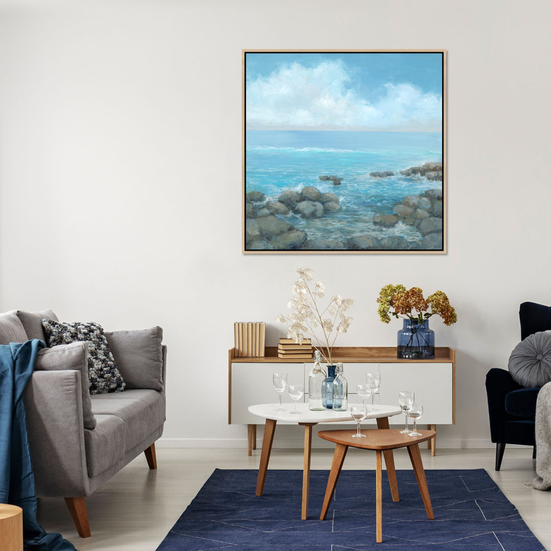 Cerulean Waters Painting by Mark Sargent, Glass Coat
