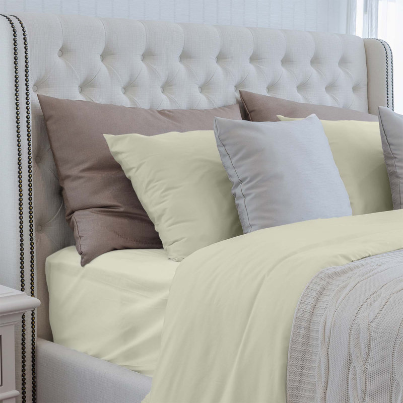 Sheet Set, C.King Sheet Set w/ 1 Fitted Sheet, 2 Pillowcases, Cream