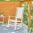 Canaan Hardwood Rocking Chair with Weather-Resistant Woven Wicker Back-435519878