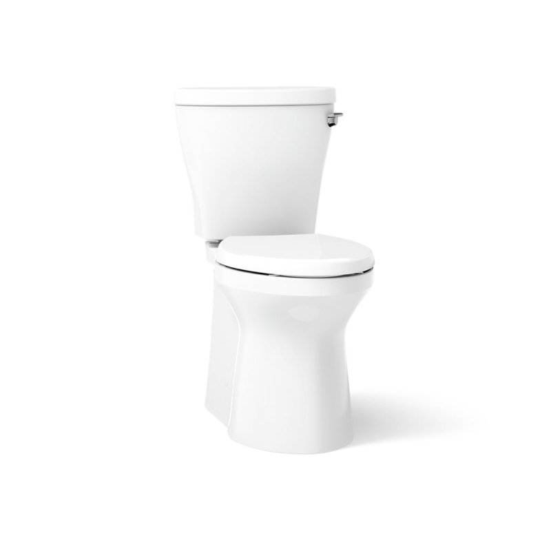 Betello 1.28 GPF (Water Efficient) Elongated Two-Piece Toilet (Seat Not Included), White, Right-Hand