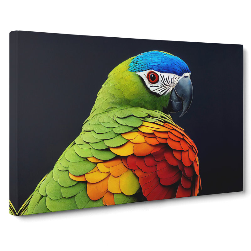 Colourful Parrot Portrait Vol.4 - Wrapped Canvas, 40cm H x 60cm W x 3cm D