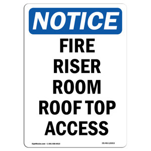 SignMission Fire Riser Room Roof Top Access Sign | Wayfair