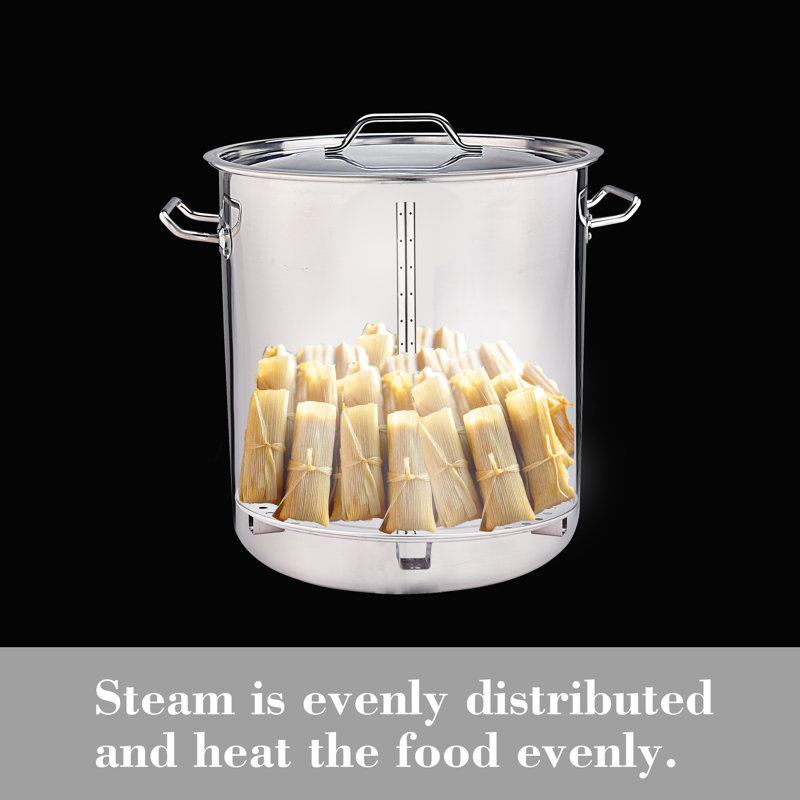 64-Quart Stainless Steel Stock Pot with Basket and Lid
