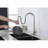 Pull Down Single Handle Stainless Steel Kitchen Sink Faucet, Brushed Nickel Design, 360 Rotatable High Nozzle, Three Water Output Modes For Different Uses, Lever Control, Dirt Surface Treatment-448549526