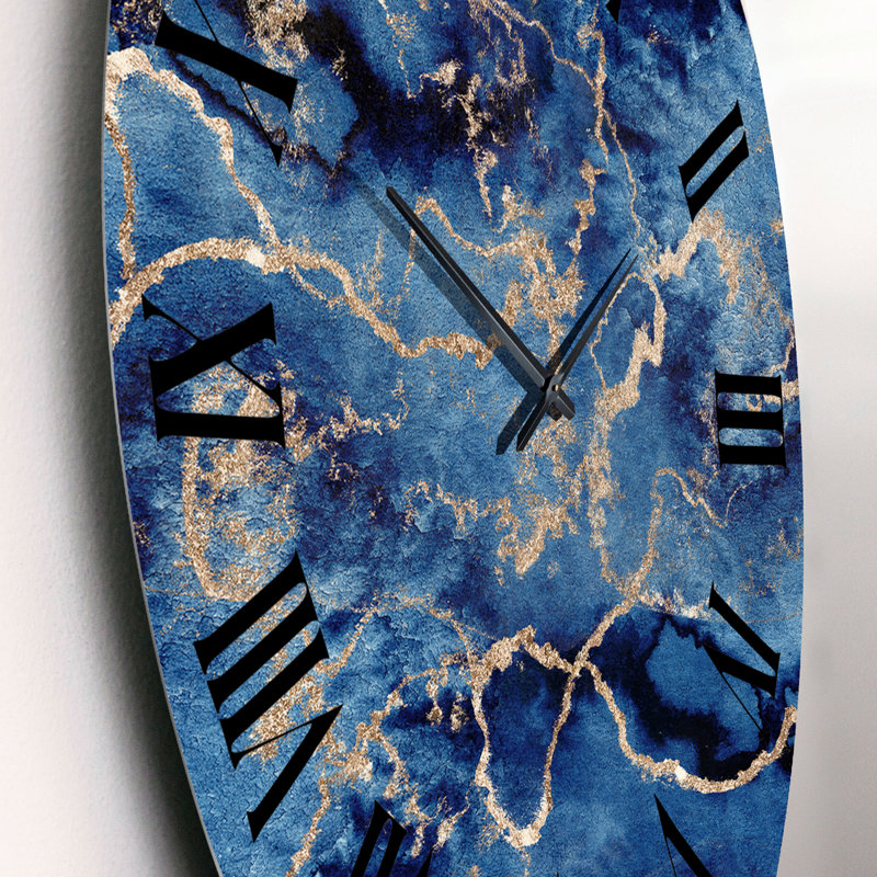 Horloge murale moderne Blue Gold, Petit